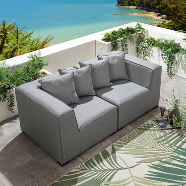 Quatropi Zeus Modular Outdoor Garden Sofa Set Grey 180cm S2