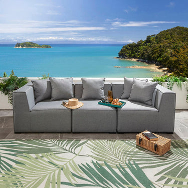 Quatropi Zeus Modular Outdoor Garden Sofa Set Grey 250cm S3