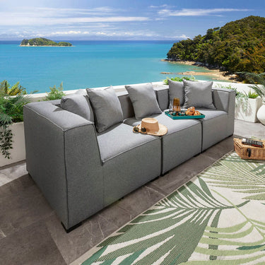 Quatropi Zeus Modular Outdoor Garden Sofa Set Grey 250cm S3