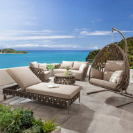 Quatropi ZigZag Complete Garden Furniture Set Bundle Brown Rope