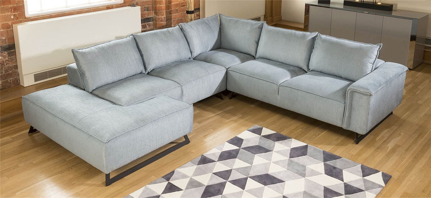 Quatropi Beautiful Designer L Shape Modern Modular Effie Sofa Chaise 3.0 x 3.3mt