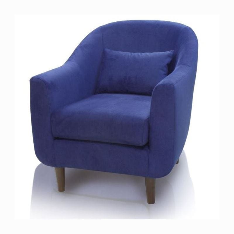 Quatropi Beautiful Modern Blue Sprung Fabric Armchair Tub Chair wood feet Gb078