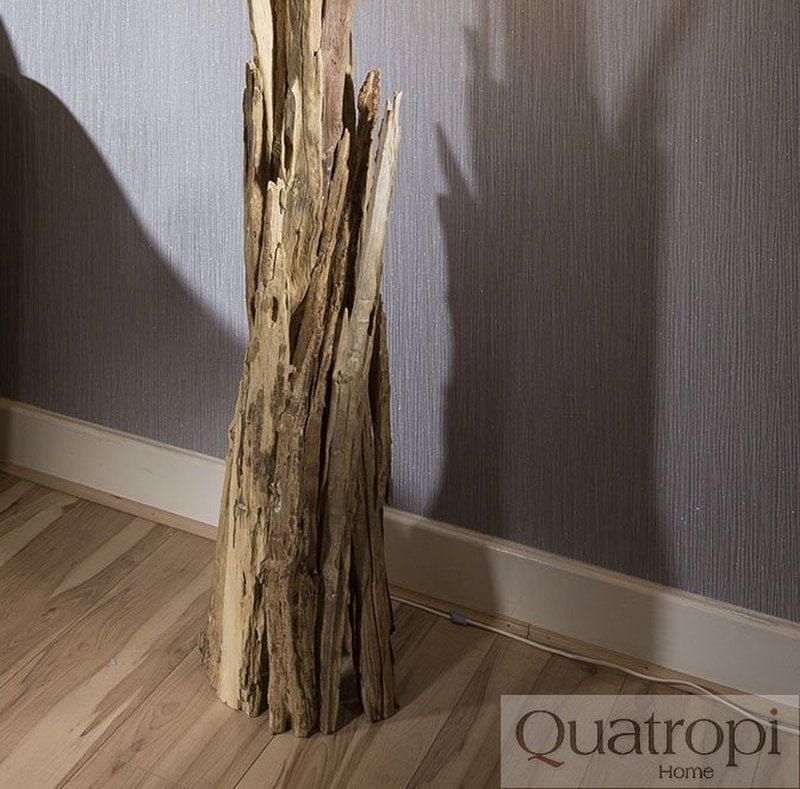 Quatropi Beautiful tall Modern Designer driftwood Floor Lamp/Light white 162cm