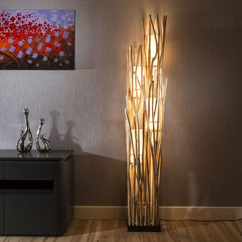 Quatropi Beautiful Unique Modern Designer driftwood Floor Lamp/Light white 2mtr