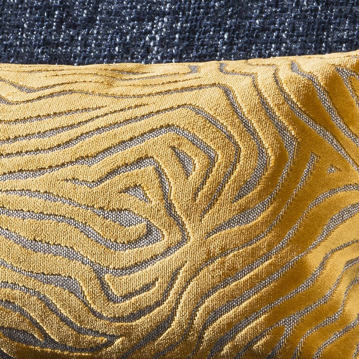 Quatropi Contemporary Velvet Zebra Print Cushion Pillow 350 x 500mm Yellow