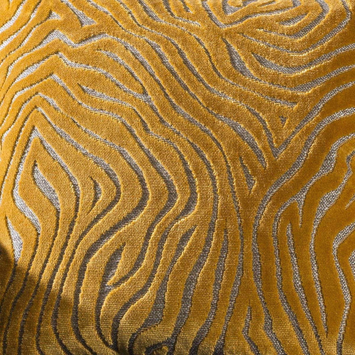 Quatropi Contemporary Velvet Zebra Print Scatter Cushion Pillow Square Yellow