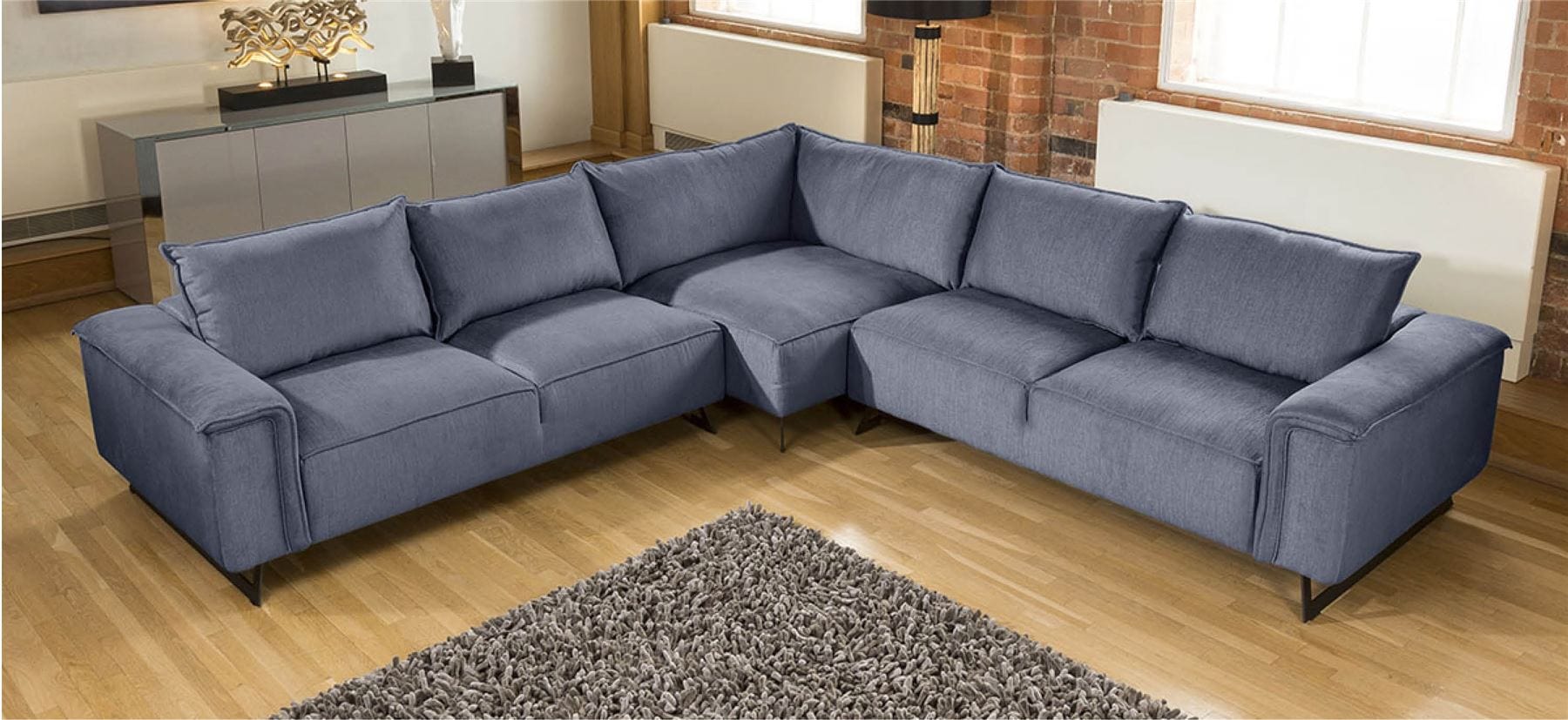Quatropi Effie Hand Crafted L Shape Oversize Corner Sofa Many Fabrics 3.3x3.3m