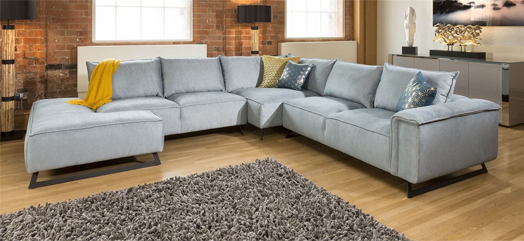 Quatropi Effie Luxury L Shape Oversize Corner Sofa Many Fabrics 3.3 x 3.6m