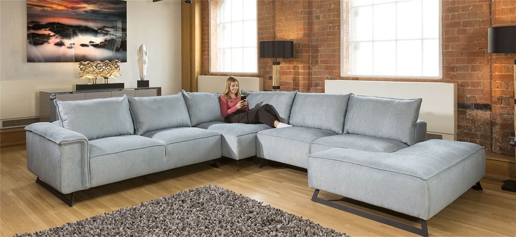 Quatropi Effie Made to Order L Shape Oversize Corner Sofa Many Fabrics 3.3x3.6m