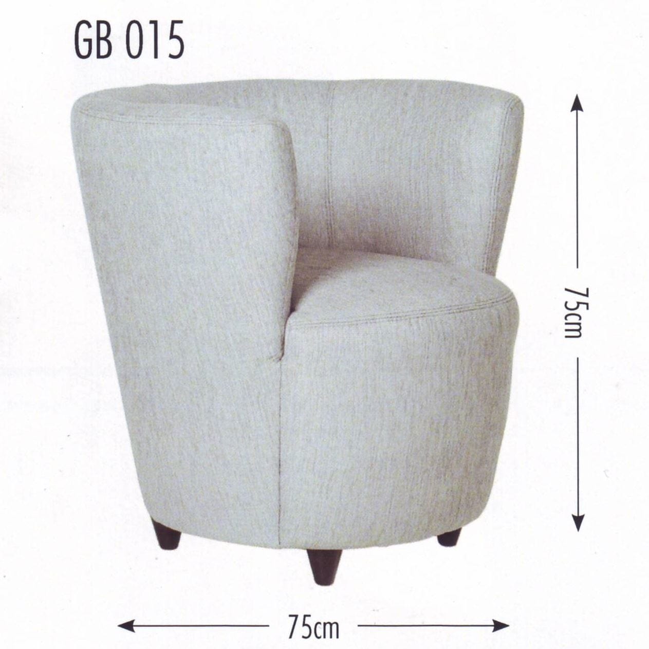 Quatropi Elegant Modern Grey Sprung Fabric Armchair Tub Chair wooden feet Gb015