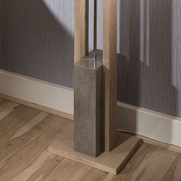 Quatropi Elegant Unique Natural stone Modern Tall Floor Lamp /Light white Shade