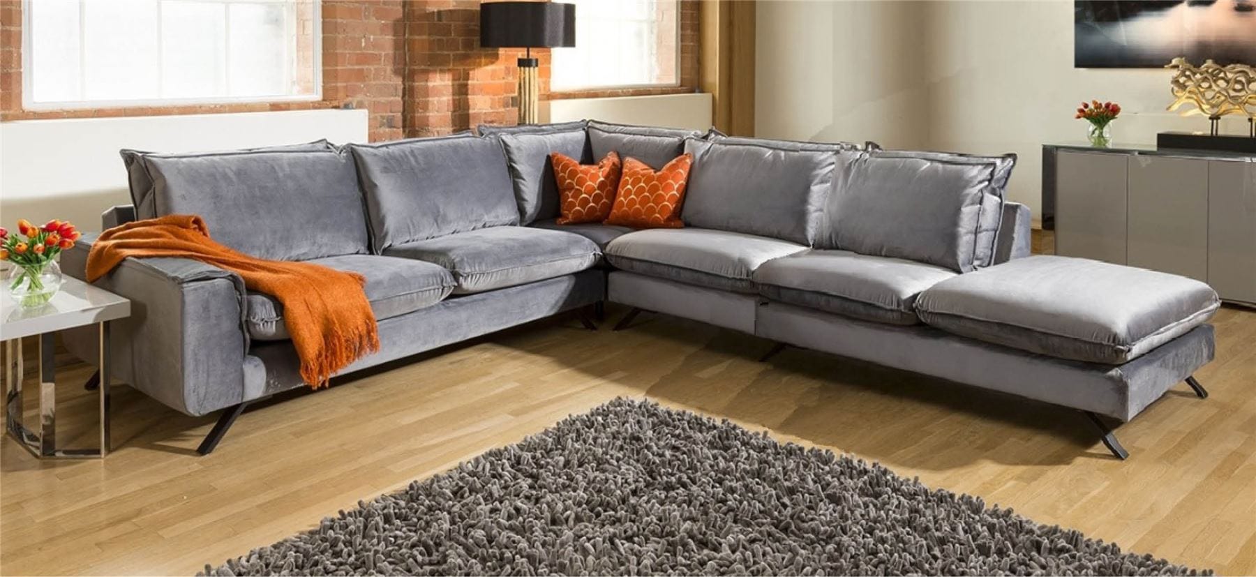 Quatropi Ellie Extra Large L Shape Corner Modular Sofa Many Fabrics 3.0 x 3.51m