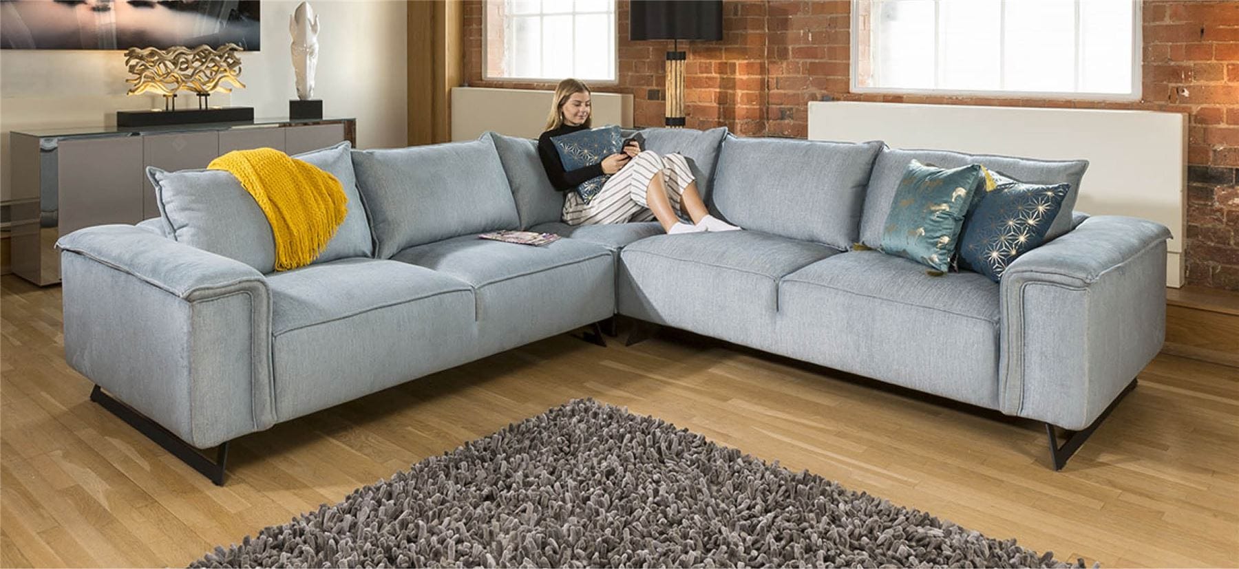 Quatropi Extra Large U Shape Corner Effie Modular Sofa Many Fabrics 3 x 3m