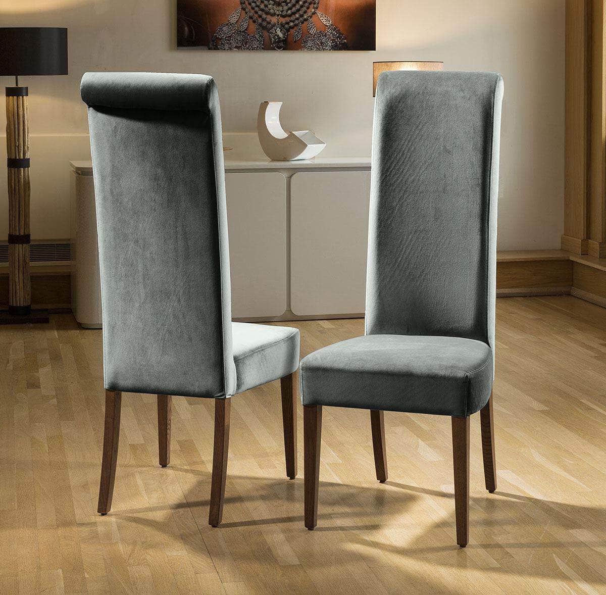 Quatropi Luxury Made to Order Quatropi Extra High Back Velvet Dining Chair x 2