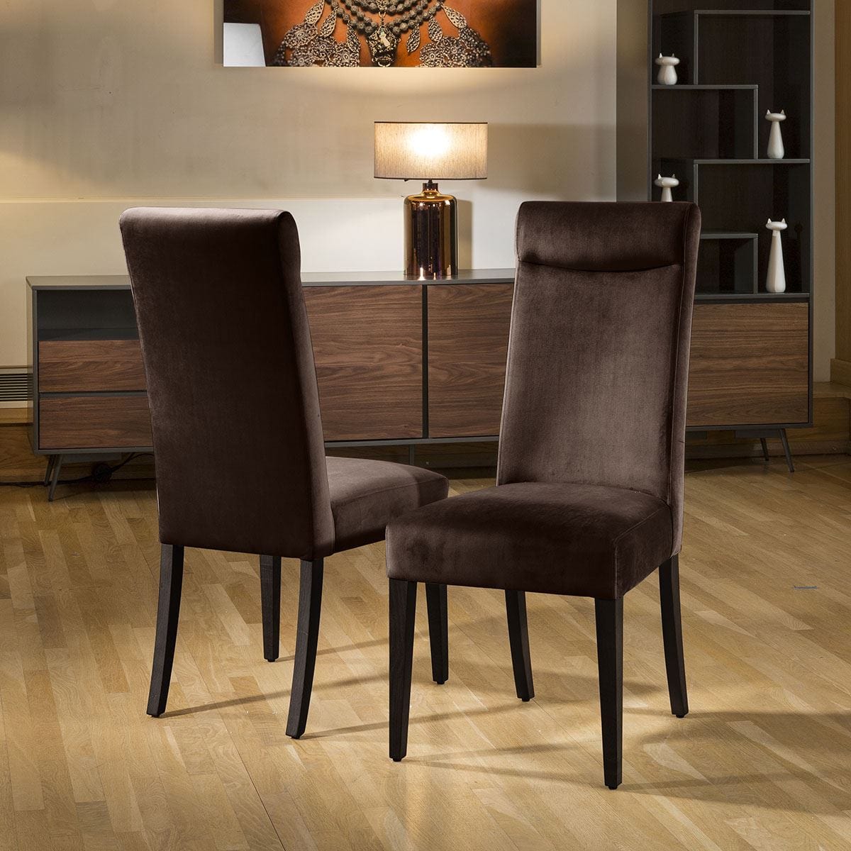 Quatropi Luxury Made to Order Quatropi Premium High Back Dining Chair x2 Velvet