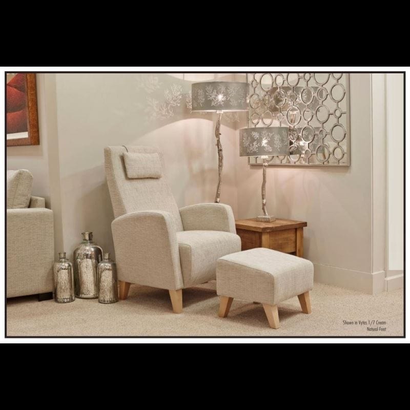 Quatropi Modern High Back Cream Fabric Armchair Tub Chair With Headrest Gb014