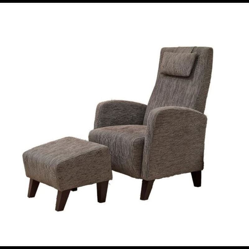 Quatropi Modern High Back Grey Fabric Armchair Tub Chair With Headrest Gb014