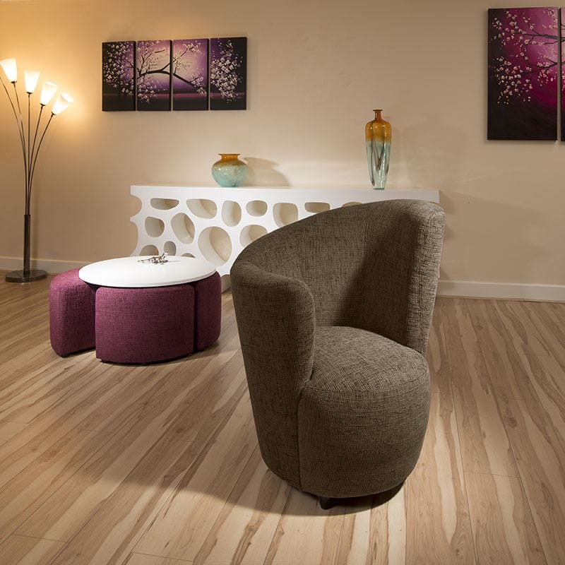 Quatropi Modern Large Curved Brown Fabric Armchair / Armchairs/Tub Chair/Chairs
