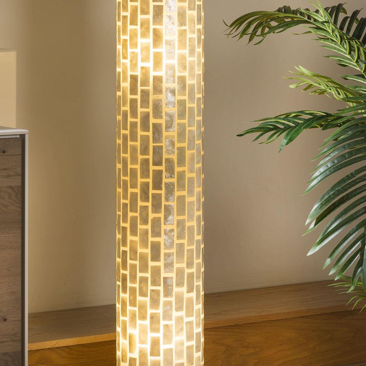 Quatropi Modern Tall Elegant Cylindrical Ivory Brick Floor Lamp 1500mm High