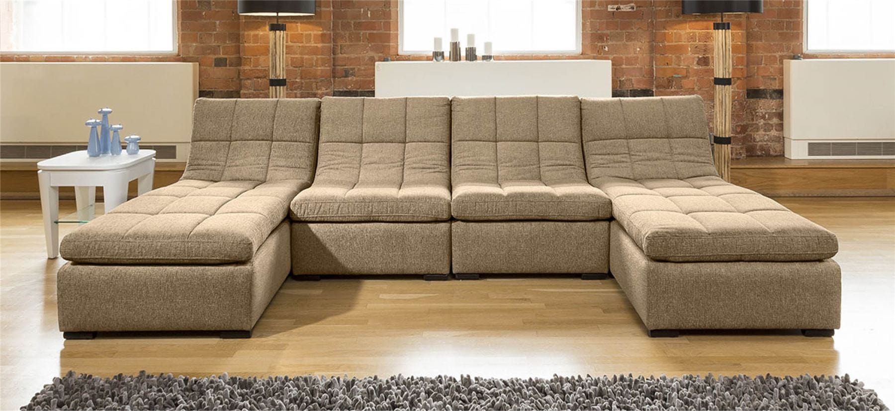 Quatropi Quatropi Designer Relax Range U Shaped Sofa Luxury 4 Seater U1
