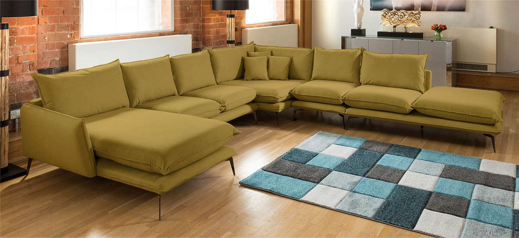 Quatropi Rachel Enormous U Shape Oversize Corner Sofa Many Fabrics 3.64 x 3.75m