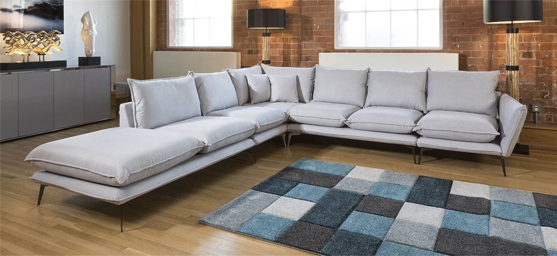 Quatropi Rachel Extra Large L Shape Corner Modular Sofa Many Fabrics 3.25 x 3.25m