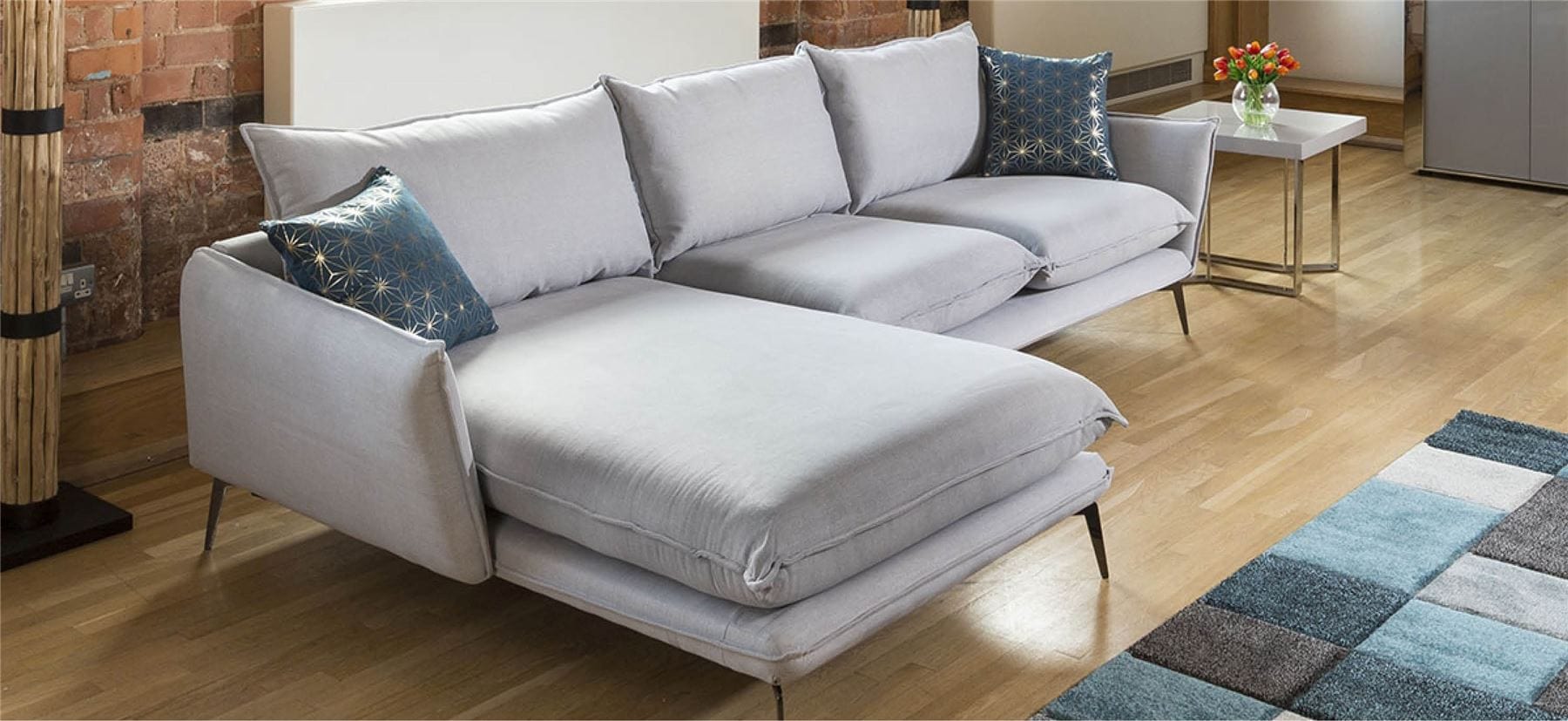Quatropi Rachel Extra Large L Shape Modular Sofa Chaise Many Fabrics 3.0 x 1.8m