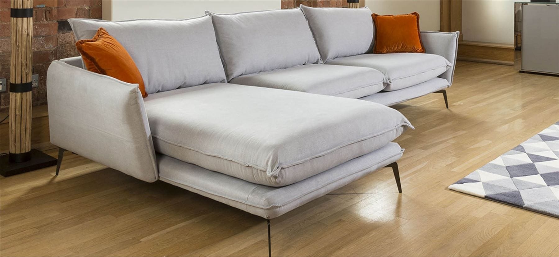 Quatropi Rachel Luxury L Shape Corner Modular Sofa Many Fabrics 3.35 x 1.6m