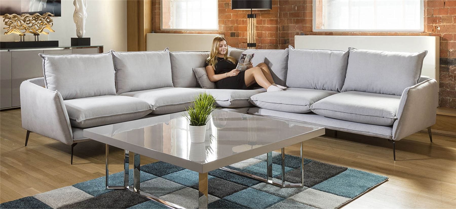 Quatropi Rachel Massive L Shape Oversize Corner Modular Sofa Many Fabrics 3.0 x 3.0m
