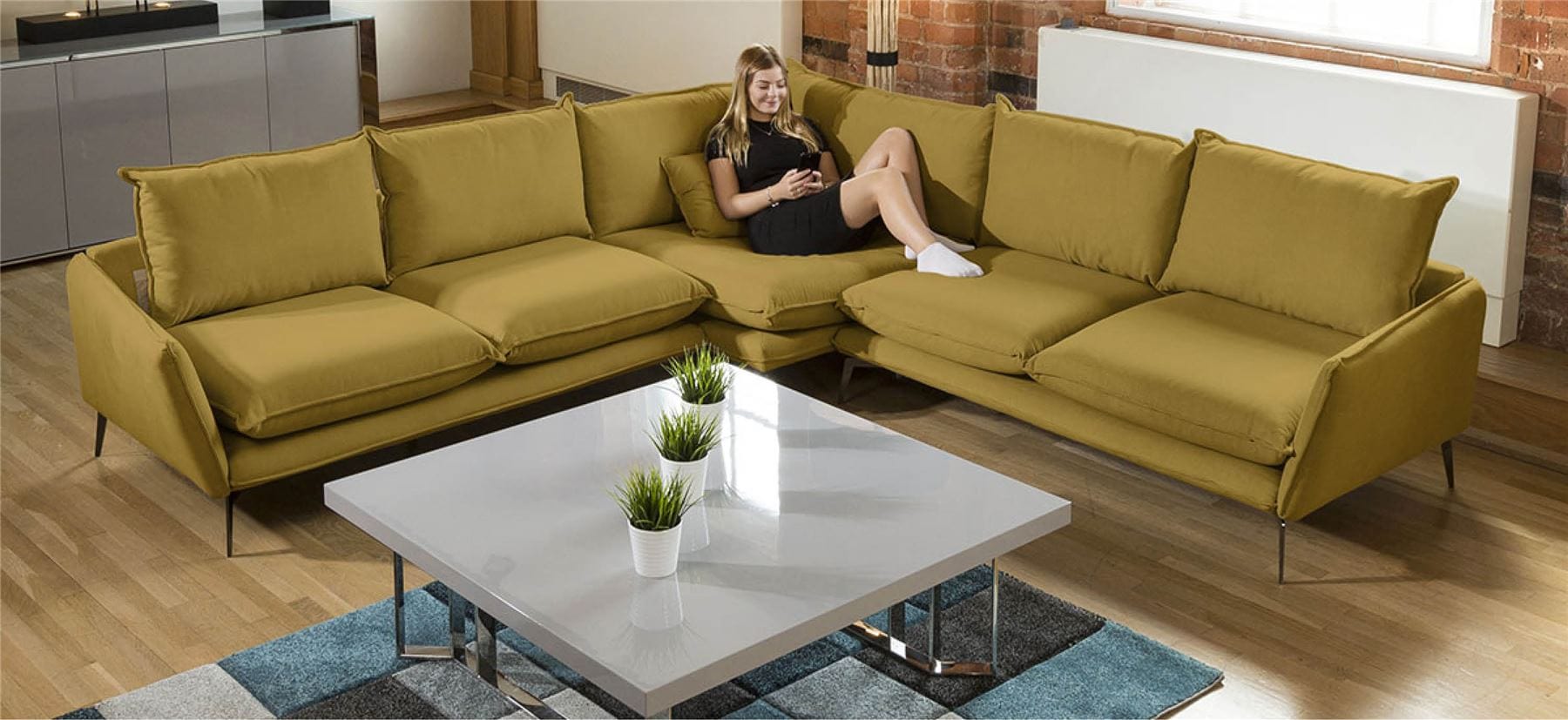 Quatropi Rachel Massive L Shape Oversize Corner Modular Sofa Many Fabrics 3.0 x 3.0m
