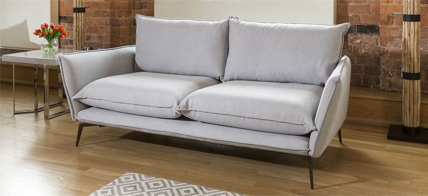 Quatropi Rachel Modern Large 2 Seater Soft Sofa Many Fabrics 2.0 x 0.85m