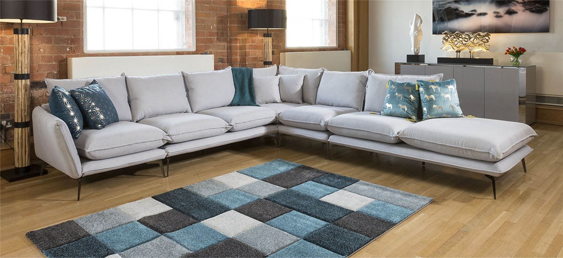 Quatropi Spectacular Rachel L Shape Corner Modular Sofa Many Fabrics 3.25 x 3.3m