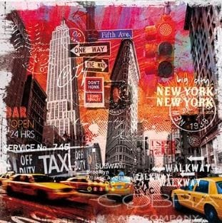 Quatropi Stunning Large 1m x 1m  Art On Acrylic New York Sunset GN7261