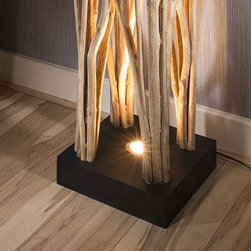 Quatropi Unique Designer uplit natural driftwood halogen Floor Lamp/Light 1.75m
